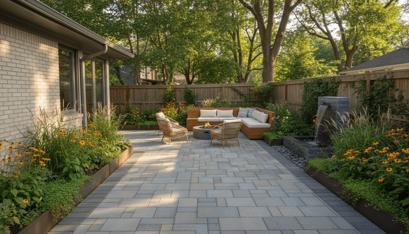 Complete yard renovation with rock and planting design